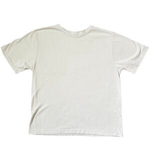 VTG 90s/Y2K Talbots 100% Cotton Beige/Tan Short Sleeved T-Shirt Sz L Boxy Casual